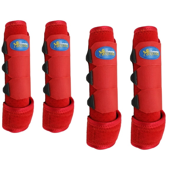 Professional Equine Medium 4-Pack Sports Medicine Splint Boots Red 41RDC