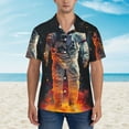 thumbnail image 2 of JUNZAN Astronaut Cosmic Rainbow Pattern Hawaiian Shirt for Men,Summer Beach Casual Short Sleeve Button Down Shirts-Medium, 2 of 5