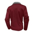 thumbnail image 6 of Kakii Men's Polo Shirts Long Sleeve Casual Fashion Polo Tee Shirts Color Block Slim Fit Golf Polo Shirt with Pocket, 6 of 8