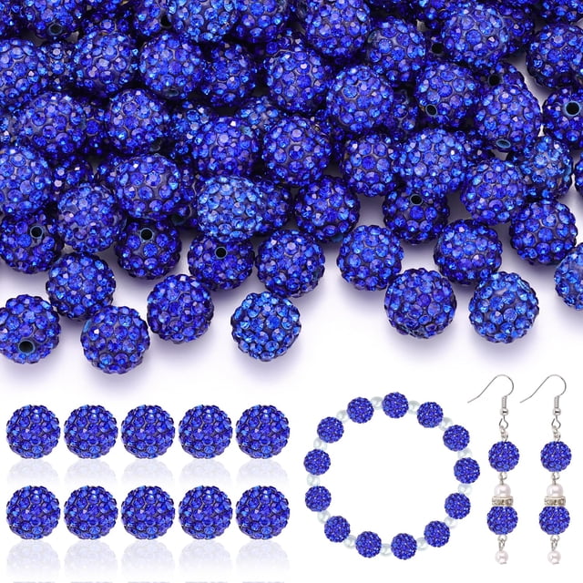 Craft Beads TINKRSTUFF, 160 unidades, 10 cm, diamantes de imitación de color azul oscuro