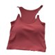 thumbnail image 1 of Camiseta sin mangas para mujer, camisola recortada acolchada multifunción a la moda de Color sólido, Top para verano, rojo parduzco, talla libre, 1 of 5