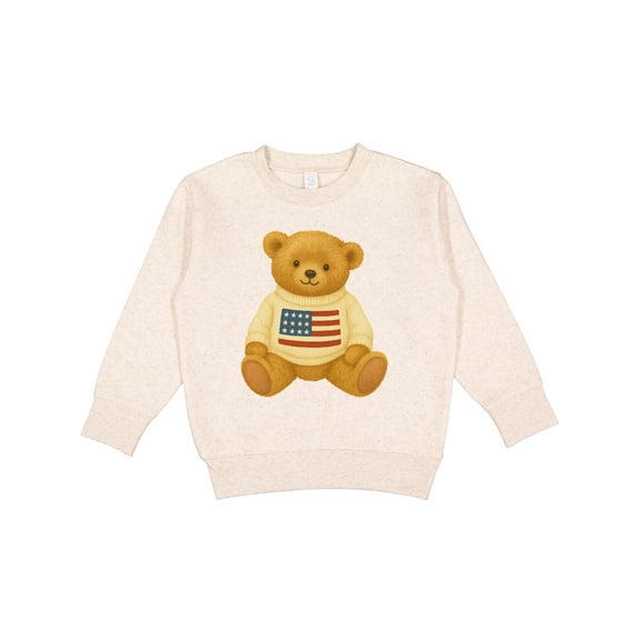 Inktastic Patriotic Bear with American Flag Sweater Toddler Sweatshirt