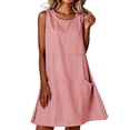 thumbnail image 2 of Women's Sleeveless Striped Summer Dress, Round Neck Casual Pullover Sundress, 2 of 8