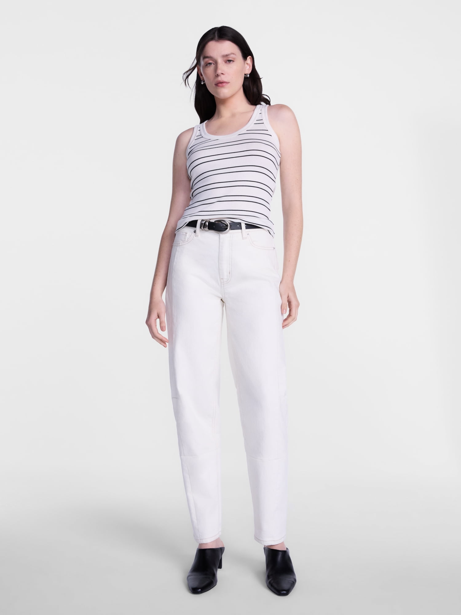 Scenario Women's and Women's Plus High Rise Barrel Jeans, 26", 28" Inseam, Sizes 0-28W