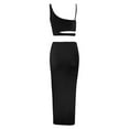thumbnail image 5 of 2 Piece Outfit Maxi Dress for Women Summer Deep U Neck Sleeveless Tank Crop Tops Long Skirt Set Party Bodycon Dresses Black L, 5 of 5