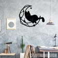 thumbnail image 4 of Craftnamesign Black Cat On The Moon Metal Wall Art LED Light, Custom Moon Cat Sign Home Decor, 4 of 5