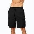thumbnail image 5 of Puztloy Mens Casual Cargo Shorts Cotton Drawstring Stretch Summer Beach Shorts with Pockets, 5 of 6
