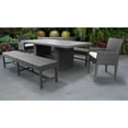 thumbnail image 5 of TK Classics Barbados Rectangular Outdoor Patio Dining Table with 2 Chairs w/ Arms and 2 Benches, 5 of 5