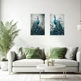thumbnail image 2 of ZHONGYUTONG Peacock Wall Art Set of 2 Blue Peacock Pictures Wall Decor Elegant Peacock Painting Beautiful Animal Poster Canvas Prints Home Decor Frame (11"x14"x2PCS), 2 of 6