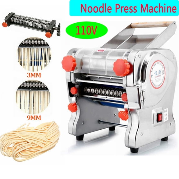 SHANNA Electric Pasta Maker, 550W 180mm Automatic Electric Pasta Maker  Noodles Press Machine with 3/9mm Pasta Cutter