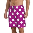 thumbnail image 2 of Vsdgher Purlpe And White Polka Dot Men's Beach Shorts, Surfing shorts, Swim trunks, Quick Dry Swim Trunks for Surfing Beach Fun -Small, 2 of 6