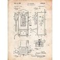 thumbnail image 2 of Borders, Cole 19x24 Black Ornate Wood Framed with Double Matting Museum Art Print Titled - PP65-Vintage Parchment Wall Phone Patent Poster, 2 of 4