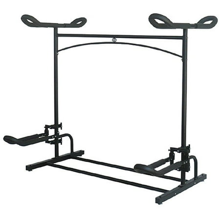 Stoneman Sports Sparehand Laguna Plus 2-Kayak Rack with 1 Foldable Cradle and 1 Flat Top Cradle, Black