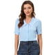 thumbnail image 1 of INSPIRE CHIC Blusa De Chifón Con Botones De Manga Corta Y Cuello Peter Pan Para Mujer Azul claro XL, 1 of 5