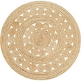 thumbnail image 2 of Handmade Braided Natural Pure Jute Tikki Round Rugs Size 5 x 5 Feet Round, 2 of 3