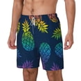 thumbnail image 2 of Balery Abstract Bright Pineapple Fruit Retro Mens Swim Trunks Swim Shorts for Men Quick Dry Inseam Beach Shorts with Compression Liner Pocket-Large, 2 of 9