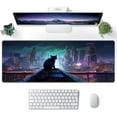 thumbnail image 2 of Japanese Large Mouse Pad, Cyberpunk Tokyo Desk Mat, XL Anime Gaming Keyboard Mat, Stitched Edges, Non-Slip Rubber Base, Big Extended Desk Protector for Home Office, 31.5\u201dx11.8\u201d (Cyber Cat), 2 of 6