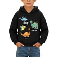 thumbnail image 2 of Toddler Boys Graphic Hoodie Casual Long Sleeve Pullover Cute Kids Cotton Sweatshirt Black 3 T, 2 of 9