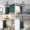 thumbnail image 6 of Datingday 42" Invisible Ceiling Fan Chandelier Light,Black Modern Crystal DIY Ceiling Fan Light Remote Control 4 Retractable ABS Blades for Bedroom Living Dining Room Decoration, 6 of 8