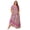 Heliotrope Purple, variant on Women's Plus Size Printed V Neck Cap Sleeve Maxi Dress 100% viscose Tied Ruched Look All Day Comfort Machine Wash Cold