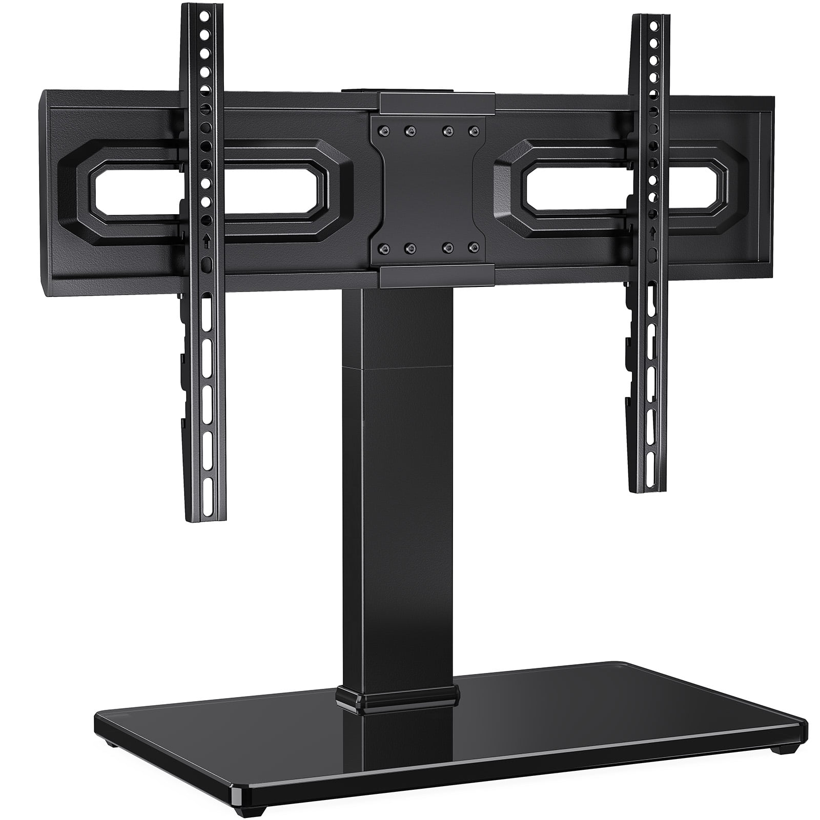 MountFTV Universal Swivel Table Top TV Stand for 32-75 inch TVs, Tabletop Desktop TV Stand Base with 35° Swivel, 6 Height Adjustable, Hold up to 99LBS, Max 600x400mm