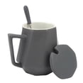 thumbnail image 3 of Ceramic Coffee Mugs, 450ml Nordic Style Polyhedron Ceramic Tea Cups with Lid for Office, 3 of 8