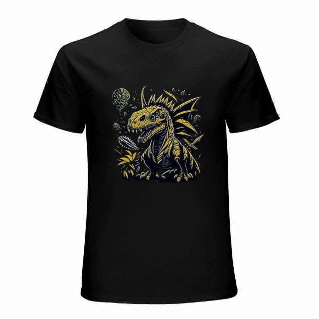 Yellow Dinosaur Head Cartoon T-shirt Cartoon Short Sleeve Unisex Tees Gift shirt