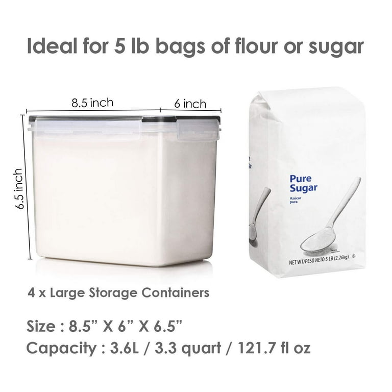 Bpa-free Large Food Storage Containers With Lids - / 3.3 Quart - Perfect  For Candy, Flour, Sugar, And Dry Food Storage - Includes Labels And Marker  - Kitchen Pantry Organization Essential - Temu
