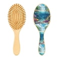 thumbnail image 7 of Natural Wooden Round Hair Brush - Wooden Cushion Massage Comb for Straight and Curly Hair, Promotes Scalp Blood Circulation,Pattern, 7 of 7
