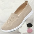 thumbnail image 4 of XUNKUSGA Walking Shoes Soft Breathable Anti-Skid Slip On Shoes Women Classic Arch Support Womens Shoes Casual Flat Shoes for Women Comfortable Mesh Round Toe Women's Shoes Beige, 4 of 9