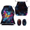 thumbnail image 3 of SEANATIVE Gaming Chair Covers with Zipper Decorative Dustproof Stretch Gamer Chair Cover with Armrest Covers Washable Fabric Non-Slip Office Armchair Slipcover, Butterfly Floral Galaxy, 3 of 7