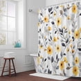 thumbnail image 6 of Country Style Shower Curtain for Bathroom Decor, Yellow Flowers Leaves Floral Waterproof Fabric Shower Curtain, 36"x78" Set with 12 Hooks, 6 of 9