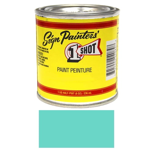 1/2 Pint 1 Shot AQUA Paint Lettering Enamel Pinstriping & Graphic Art
