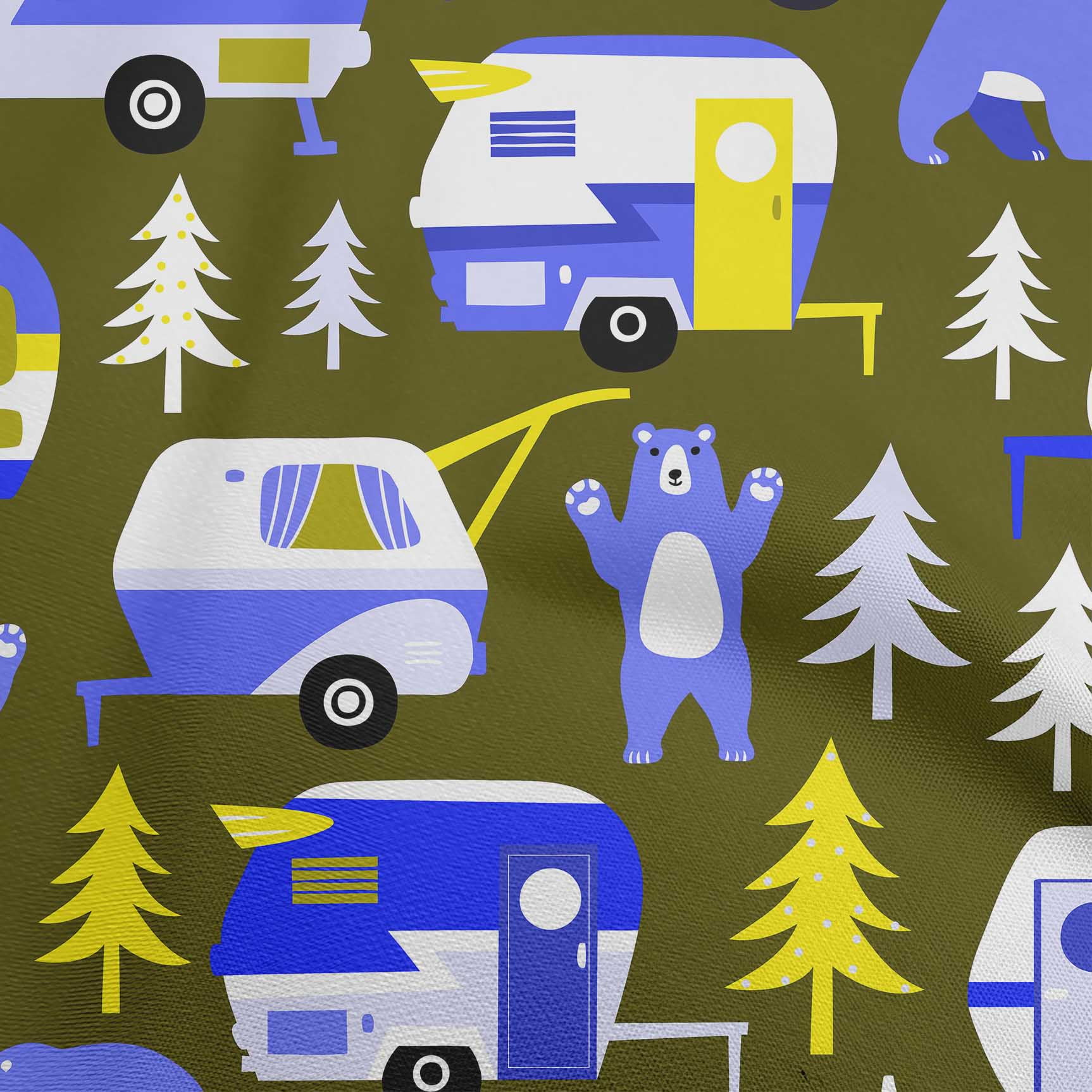 oneOone Cotton Cambric Dark Olive Green Fabric Camping Hike Point