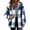 Blue, variant on Womens Jacket Zipper Plaid Cardigan Tops Coats Plush Fleece Jacket Hooded Winter Coat, Size S-5XL