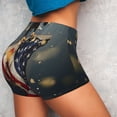 thumbnail image 4 of Gukieu North American Bald Eagle1 Print Women's Sports Shorts, Elastic Waist High Stretch Running Yoga Gym Sweatpants-XX-Large, 4 of 8