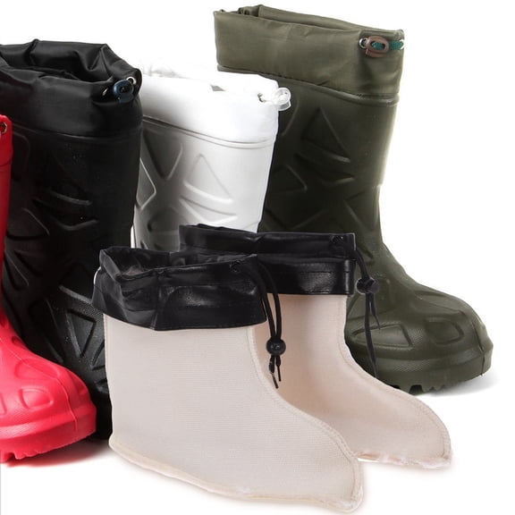 GAXIRE 1Pair Easy Install Rain Boot Inner Lining White Cloth Warm Keeping Boot Liner