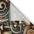 thumbnail image 2 of Ambesonne Boho Esoteric Kitchen Curtains, Hidden Woodland Skull, 55"x45", Cream Paprika Cadet Blue, 2 of 3