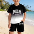 thumbnail image 5 of OOOUM Silky Soft T-Shirt Shorts 2 Piece Set Summer Letter Graphic Outfits Casual Cute Clothing For Toddler And Big Kids Black1 9-10 Years, 5 of 5