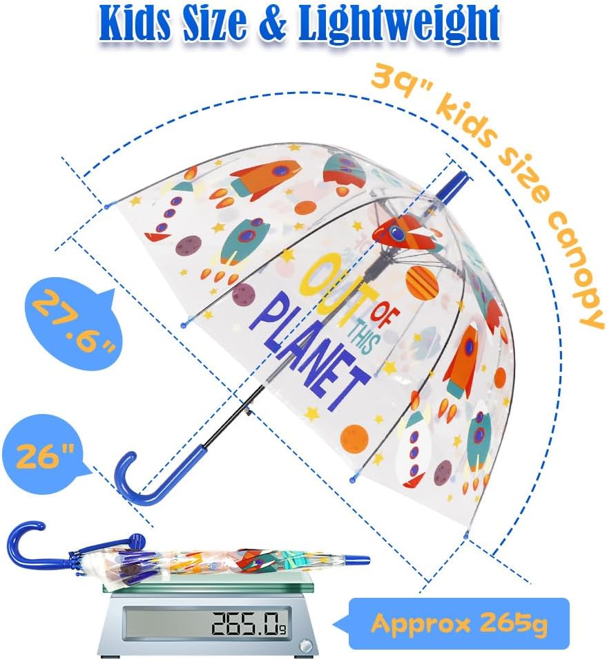 Kids Umbrella for Girls & Boys Toddler Childrens Clear Bubble Umbrella for Kids Small Durable Kids Umbrellas for Rain Outdoor
