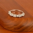 thumbnail image 2 of 0.80 Ctw Round Shape Moissanite 925 Sterling Silver Half Eternity Women Stackable Ring, 2 of 5