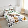 thumbnail image 3 of Feelyou Cute Meerkat Lover Bedding Comforter Set for Child, Kawaii Hippo Elephant Twin Comforter Sets, Jungle Animal Party Reversible Bedding Set, Breathable Home Decor, 2pcs, 3 of 8