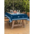 thumbnail image 2 of Outdoor Tablecloth with Umbrella Hole and Zipper, Blue Christmas Trees Rectangle Table Cloth 54x80 Inch Waterproof Tablecloth, Navy Winter Snowflakes Retro Plaid Picnic Table Cover for Patio Camping, 2 of 7