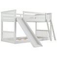 thumbnail image 5 of Harper & Bright Designs Twin over Twin Low Bunk Bed with Slide, Solid Wood Bunk Beds Frame with Ladder for Bedroom, White, 5 of 11