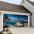 thumbnail image 4 of Nature Forest Garage Door Cover Banner 7 x 8 FT, Blue Sky Mountain Stone Lake Landscape Garage Door Curtains Backdrop with Grommets for Indoor Outdoor Wall Party Porch Yard Decorations Background, 4 of 9