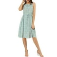 thumbnail image 3 of MODA NOVA Juniors Split Neck Printed Sleeveless Casual Dress, 3 of 7