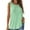 Mint Green, variant on Women Built in Bra Tank Tops Sleeveless Casual Shirts Solid Color Round Neck Back Slit Yoga Loose Top