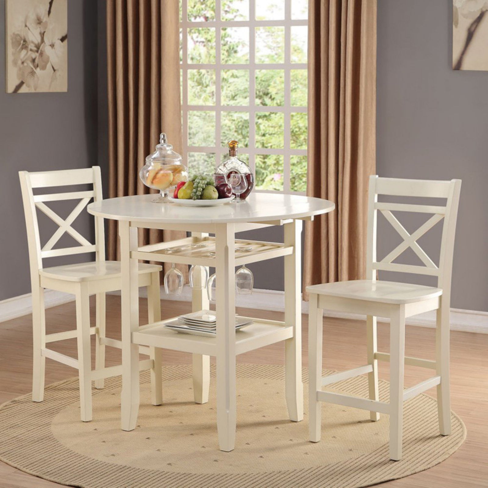 Greenhurst Kubik 3 Piece Dining Set In Woodgrain Finish Furniture Home & Kitchen Dining Room