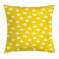 thumbnail image 1 of Yellow and White Throw Pillow Cushion Cover, Cute Cloud Princesses with Crown on Star Patterned Background, Decorative Square Accent Pillow Case, 20 X 20 Inches, Earth Yellow White, by Ambesonne, 1 of 2