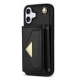 thumbnail image 5 of Nalacover Case for iPhone 16, Crossbody Wallet Case with Card Slots Holder, PU Leather Lanyard Shoulder Strap Purse Cover with Kickstand Shockproof Case for iPhone 16, Black, 5 of 8
